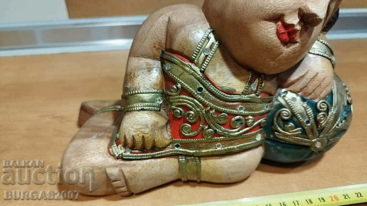 Auction Old wooden figure, geisha Auction Old wooden figure, geisha