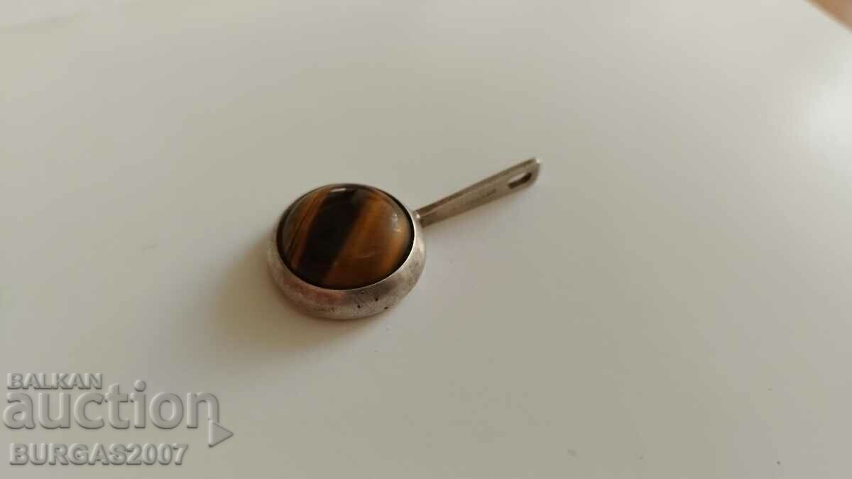 Silver pendant with a "tiger's eye" stone, sample 850, 7.24 g. with price 40.00 BGN | € 20.45