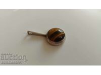 Pandantiv din argint cu piatră „ochi de tigru”, eșantion 850, 7,24 g.