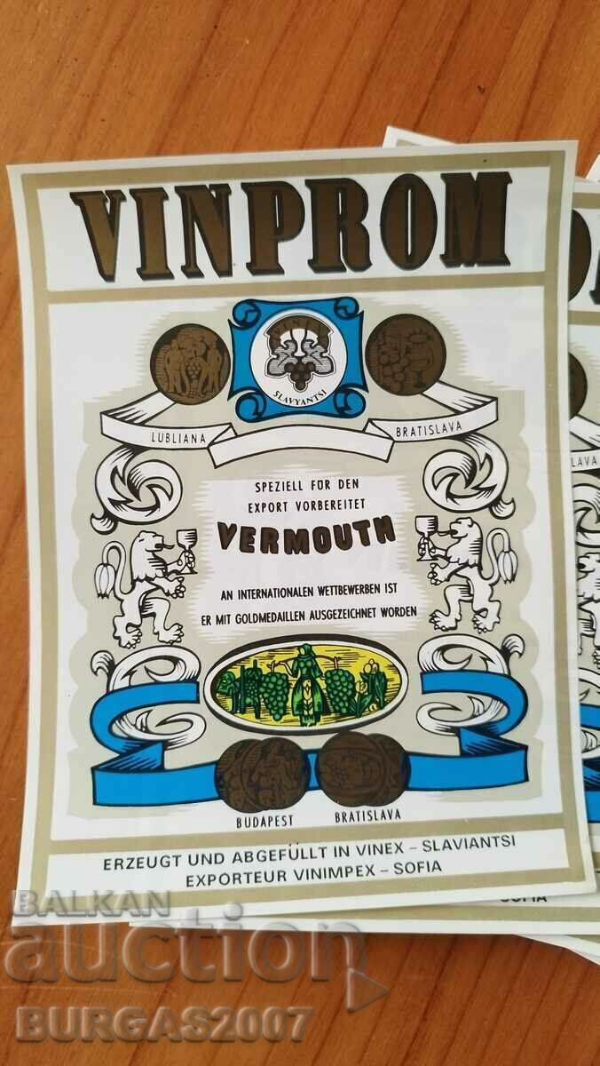 Old Labels, Lithograph, "Vermouth", Winimpex, 1970s. with price 15.00 BGN | € 7.67 Old Labels, Lithograph, "Vermouth", Winimpex, 1970s. with price 15.00 BGN | € 7.67