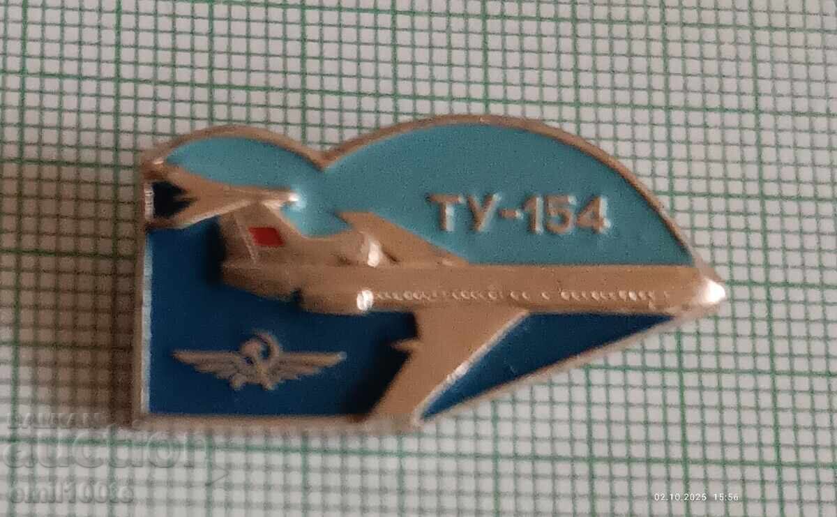 Badge - Airplane TU 154 Aeroflot USSR