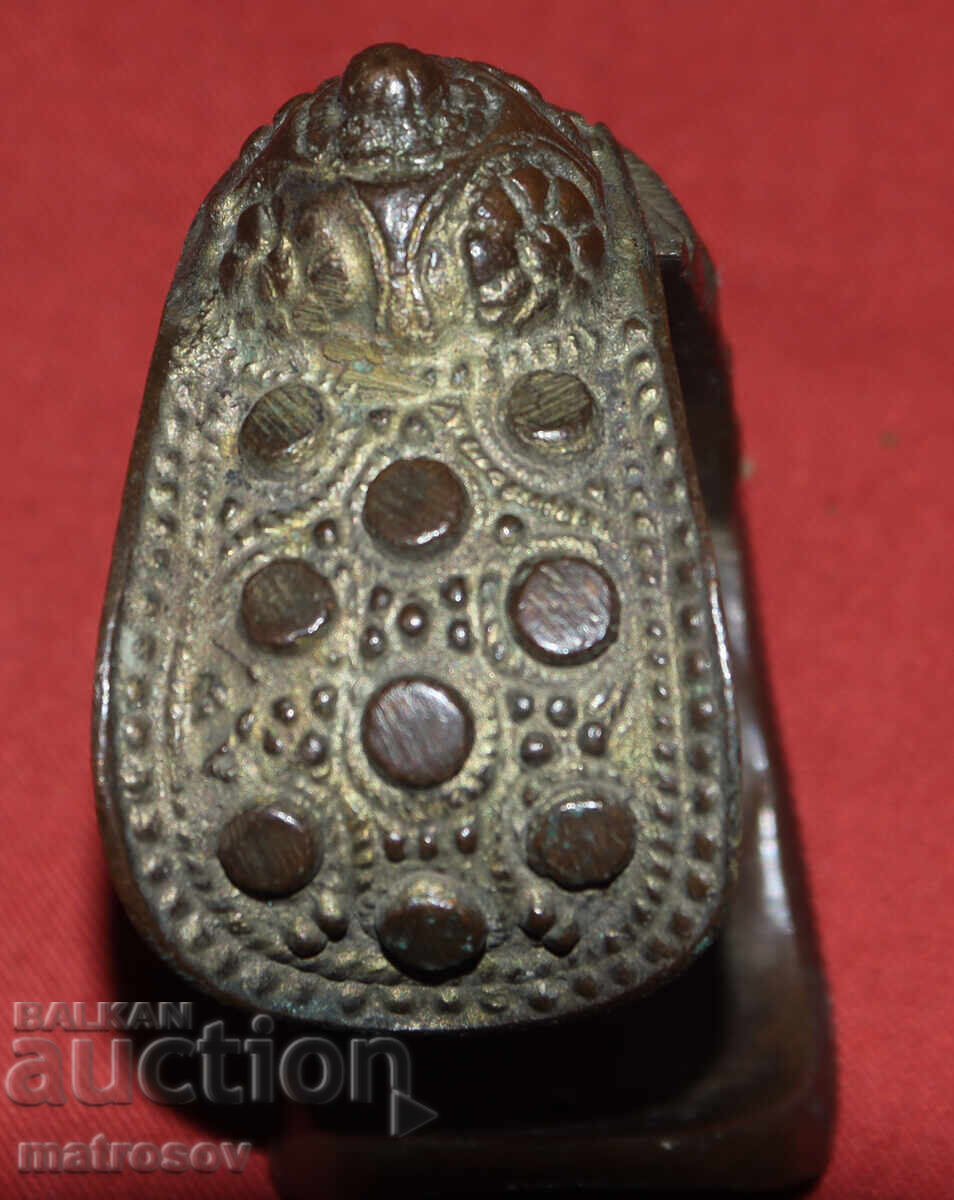 Brățară veche tradițională din bronz, bijuterie, cataramă - 6