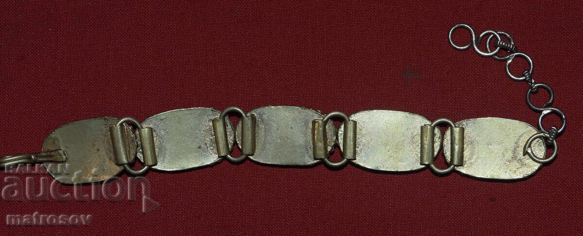 Brățară veche din argint lucrată manual, bijuterie - 7