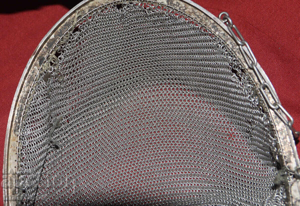 Geantă Art Deco veche, lucrată manual din alpaca, tricotată - 6