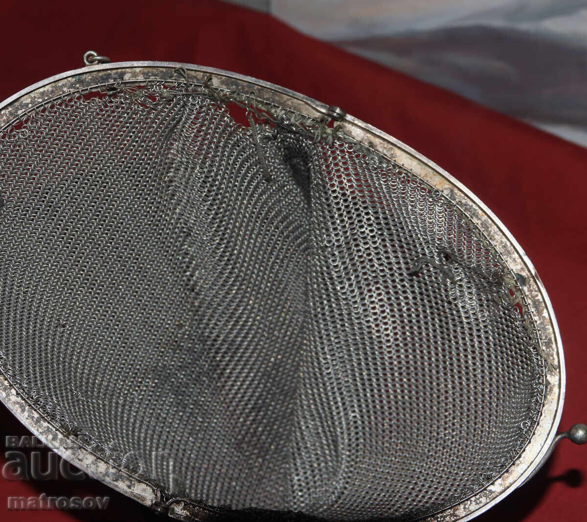 Geantă Art Deco veche, lucrată manual din alpaca, tricotată - 7