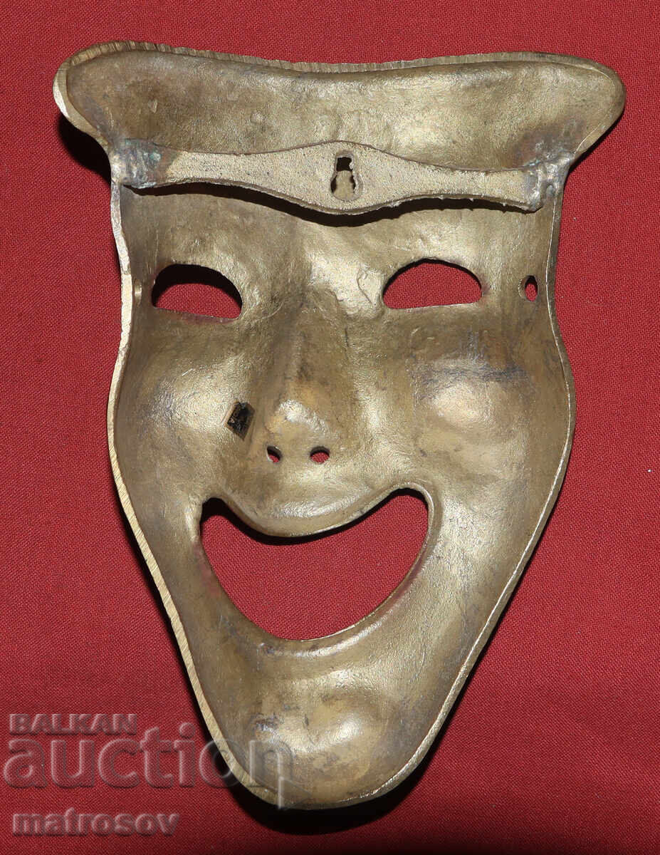 Handmade brass wall decoration, mask - 5