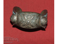 Brățară veche tradițională din argint, bijuterie, model aruncător