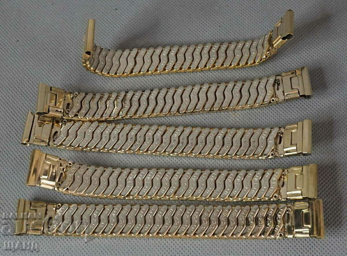 Аукцион 5 Стари Позлатени Верижка Мъжки Ръчен Часовник 18мм