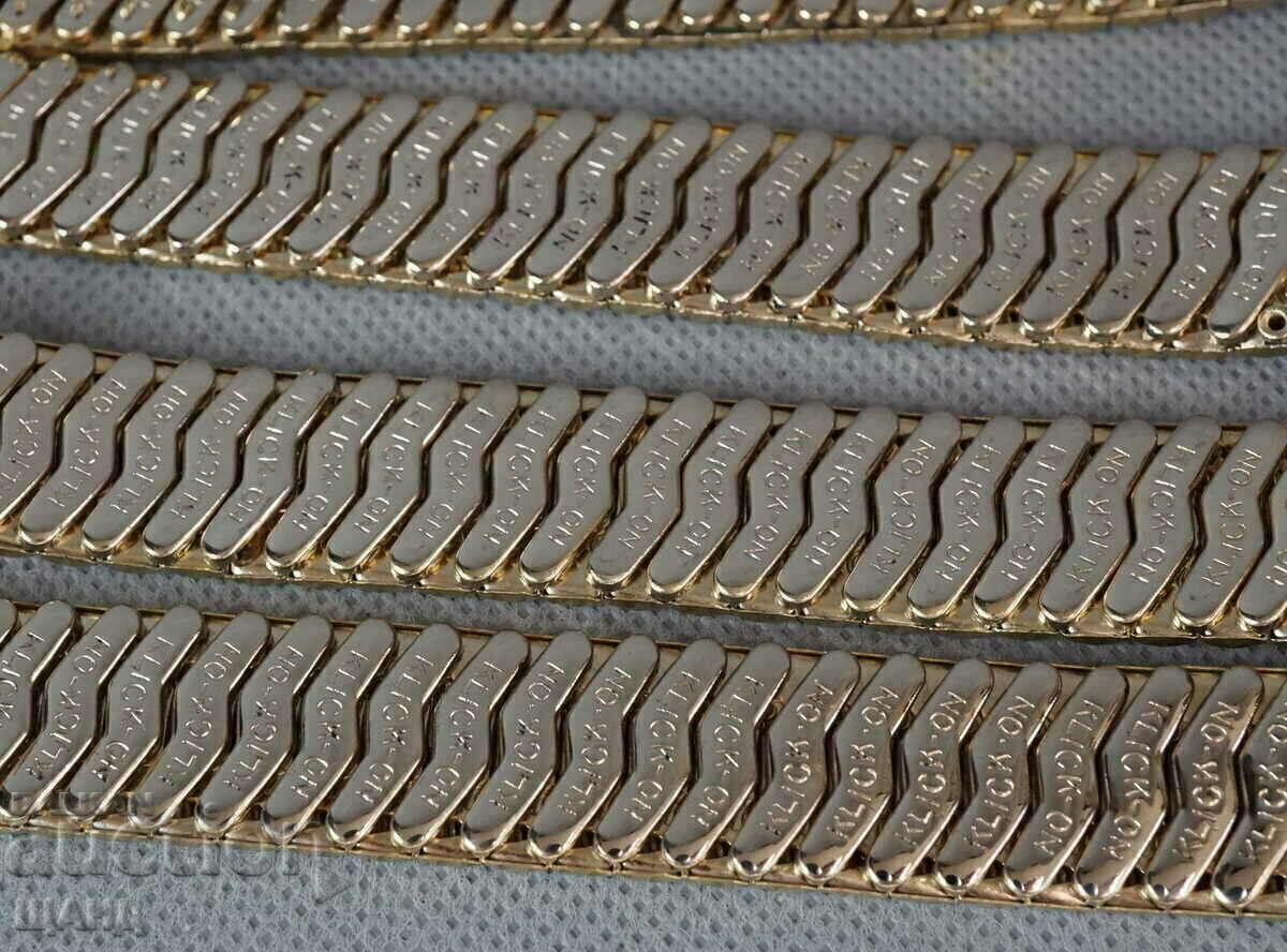 Доставка на 5 Стари Позлатени Верижка Мъжки Ръчен Часовник 18мм