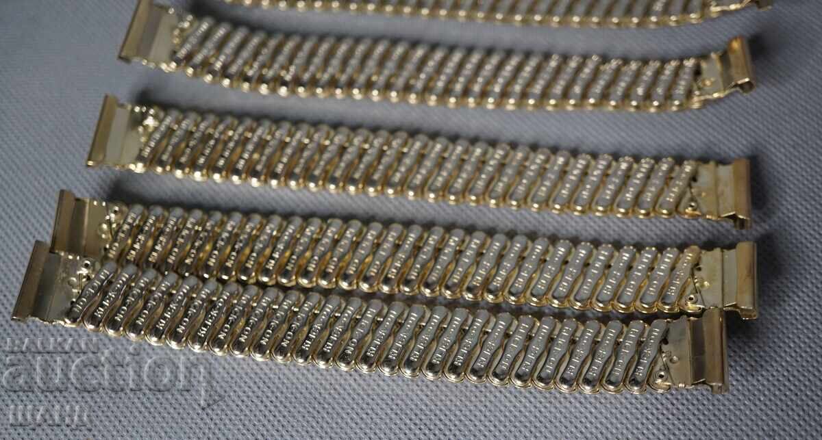 Delivery of 5 Old Gold Plated Chain Men's Wristwatch 18mm