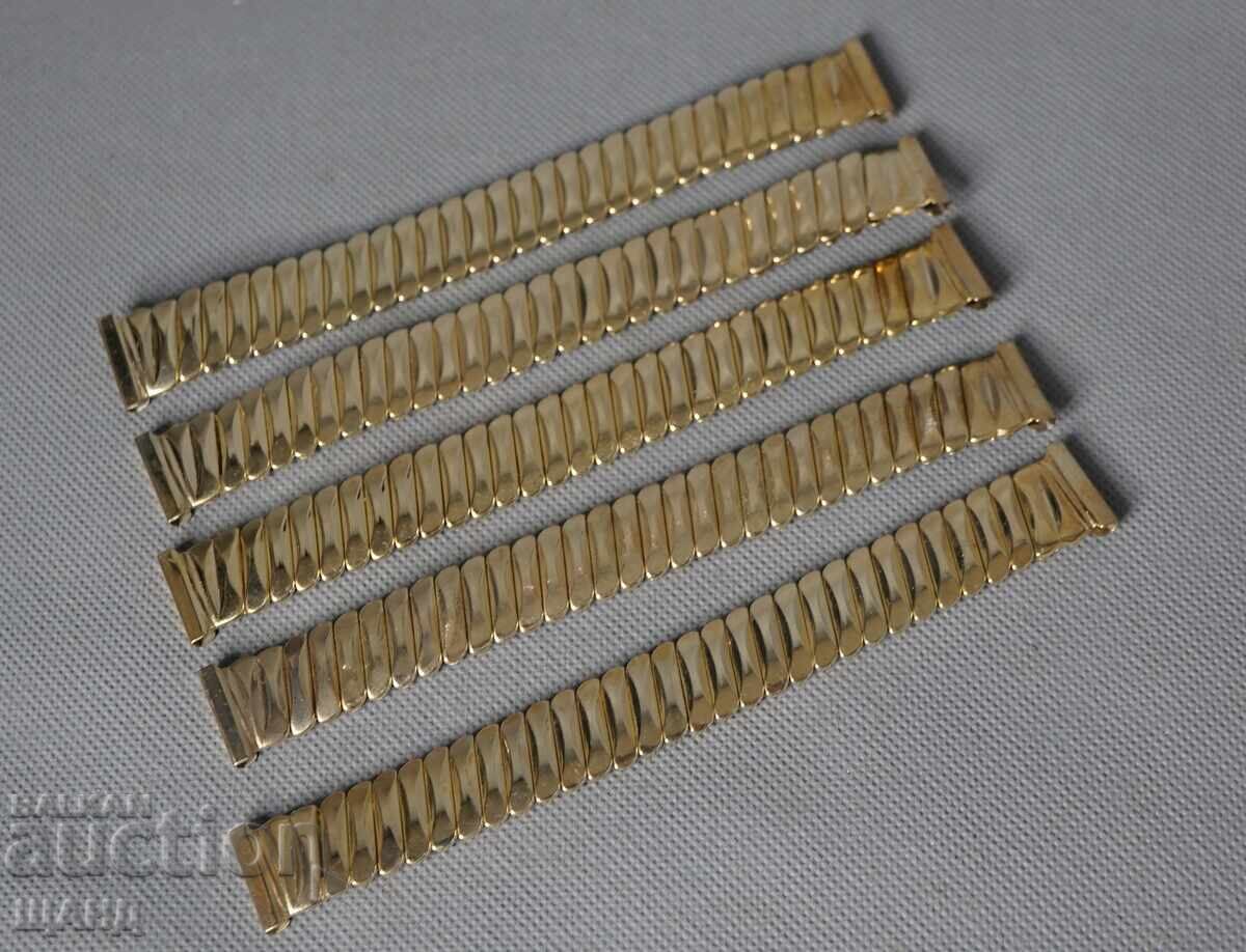 5 Old Gold Plated Chain Men's Wristwatch 18mm