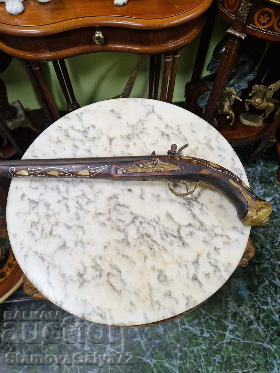 Livrarea Frumos pistol antic cu cremene - Replică Livrarea Frumos pistol antic cu cremene - Replică