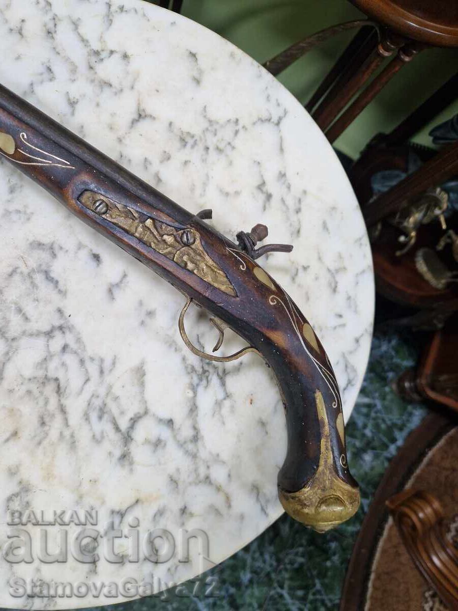 Frumos pistol antic cu cremene - Replică - 5 Frumos pistol antic cu cremene - Replică - 5