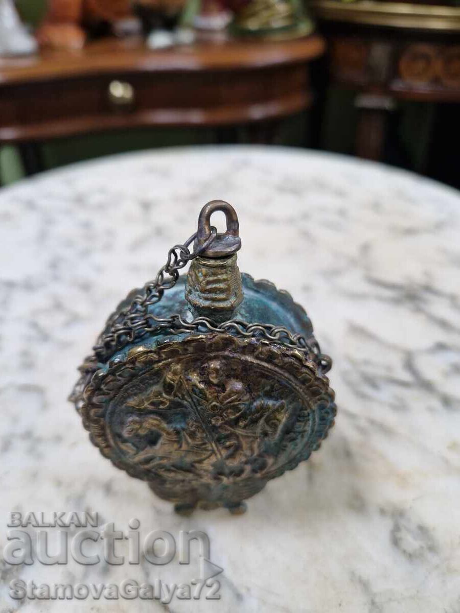 Υπέροχο αντίκα χάλκινο παγούρι - Άγιος Γεώργιος - 5