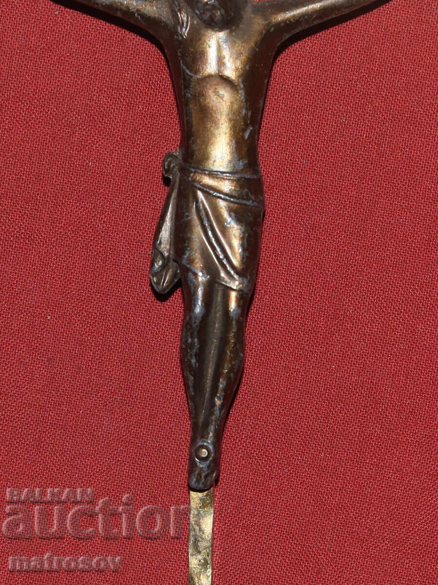 Αυθεντικός επιτοίχιος σταυρός από χαλκό και ορείχαλκο, εσταυρωμένος - 6