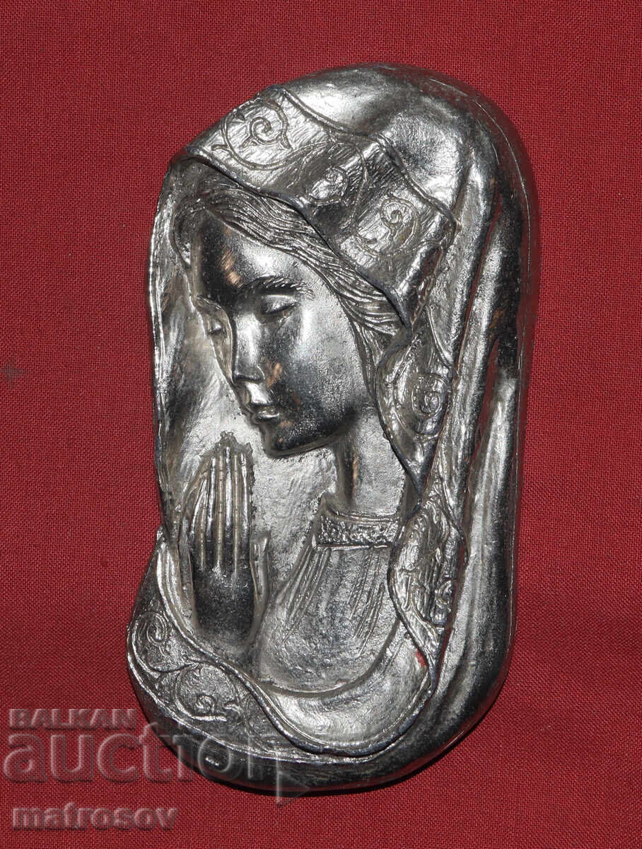 Handmade Metal Wall Icon, Holy Virgin Mary with price 120.00 BGN | € 61.36