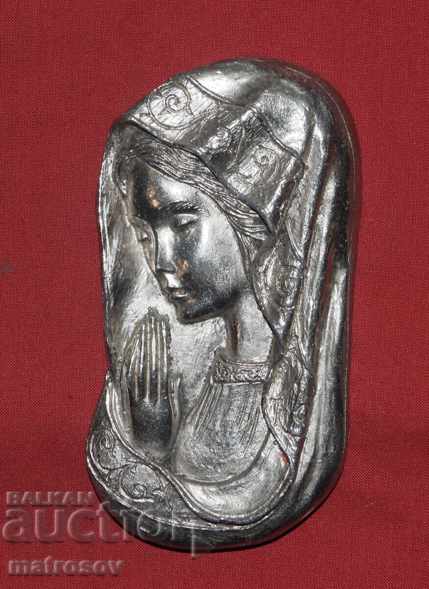 Handmade Metal Wall Icon, Holy Virgin Mary