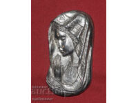 Handmade Metal Wall Icon, Holy Virgin Mary