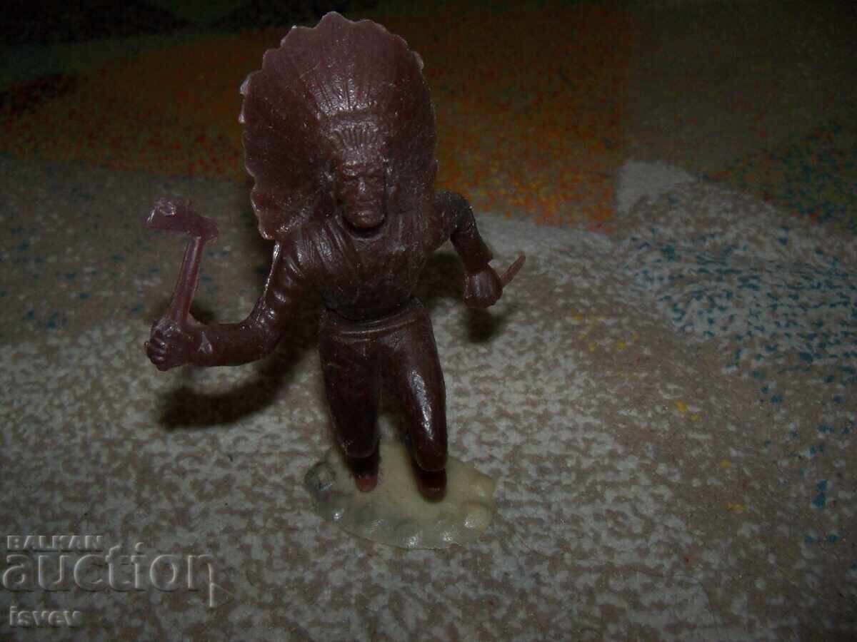 Large plastic soldier, Native American, Soviet toy