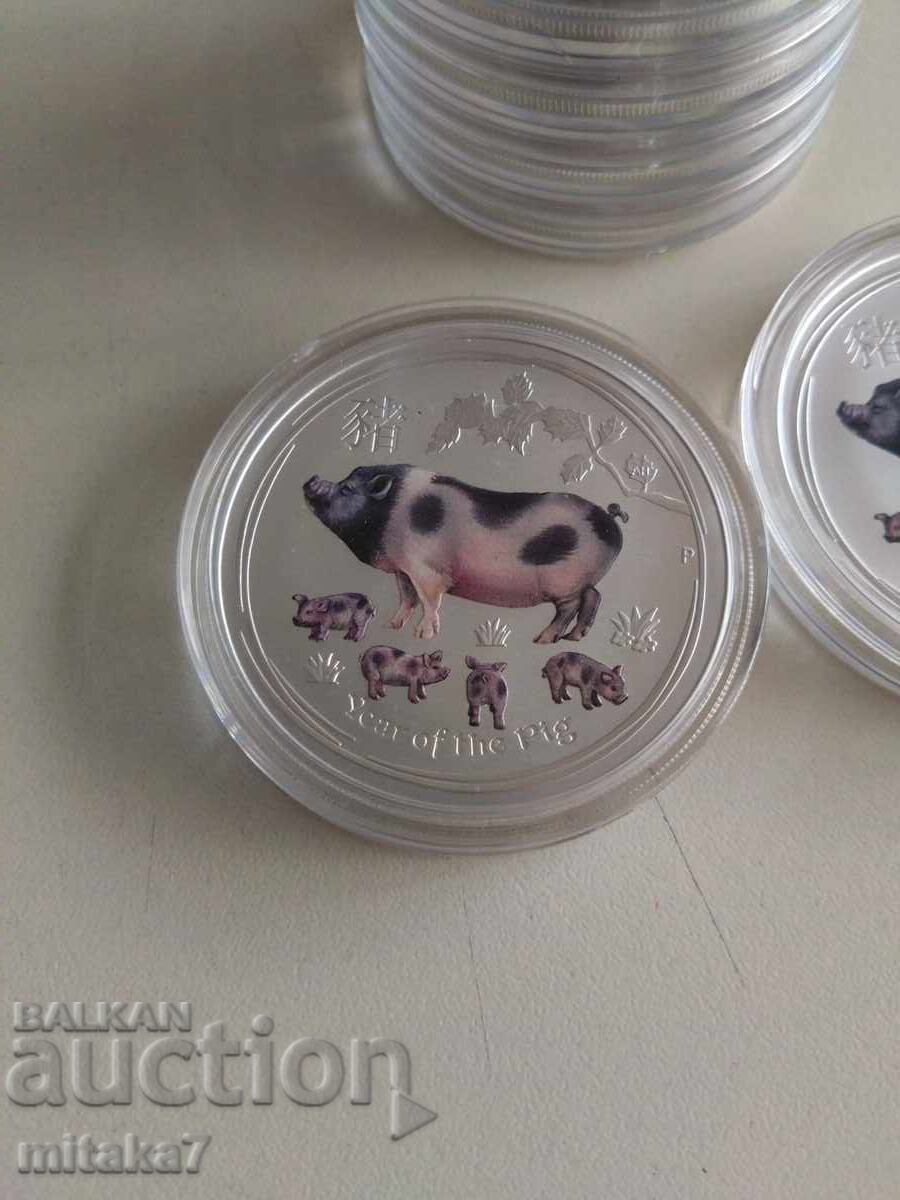 Silver Lunar "Year of the Pig", 2019 - 5