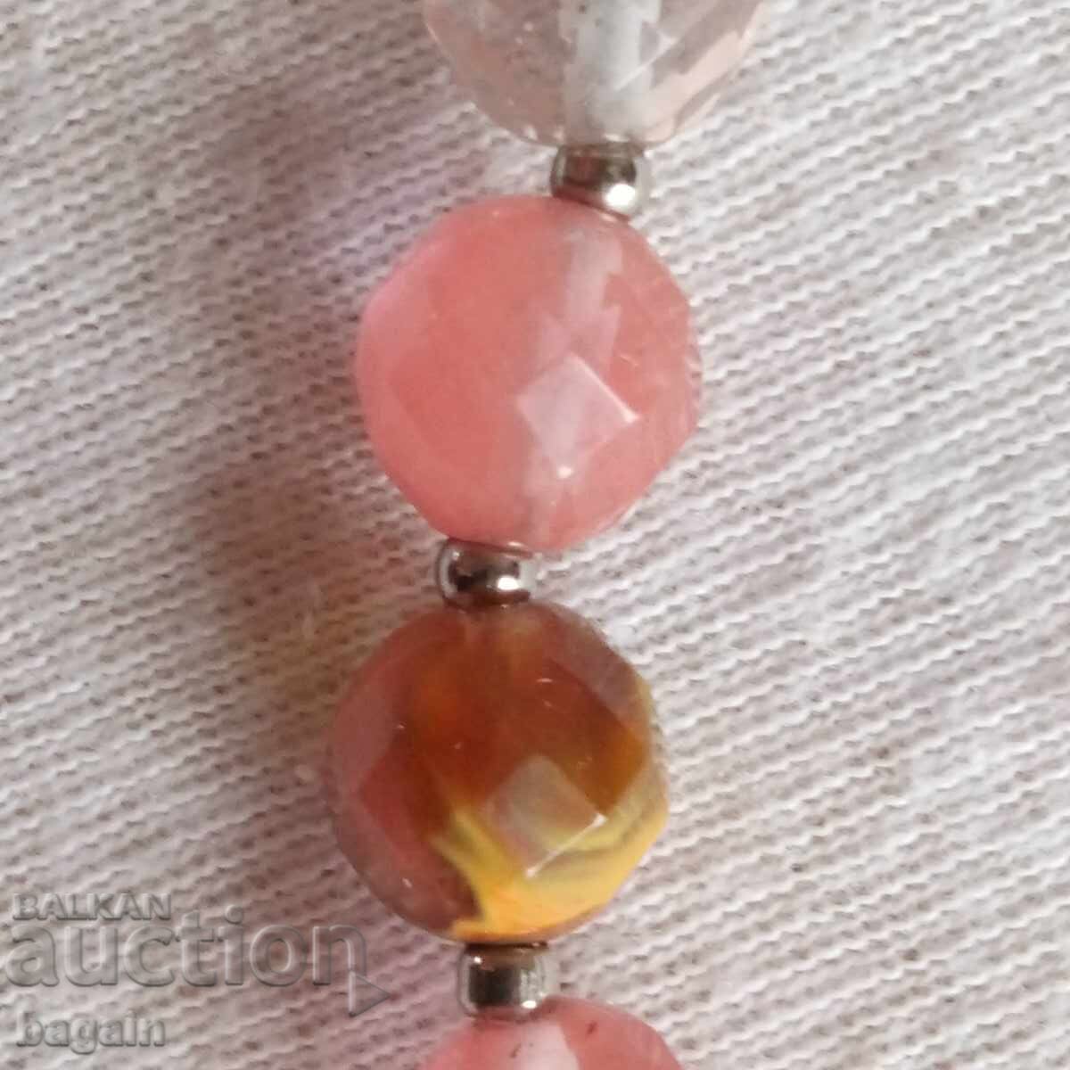 Auction  Silver necklace with natural stones