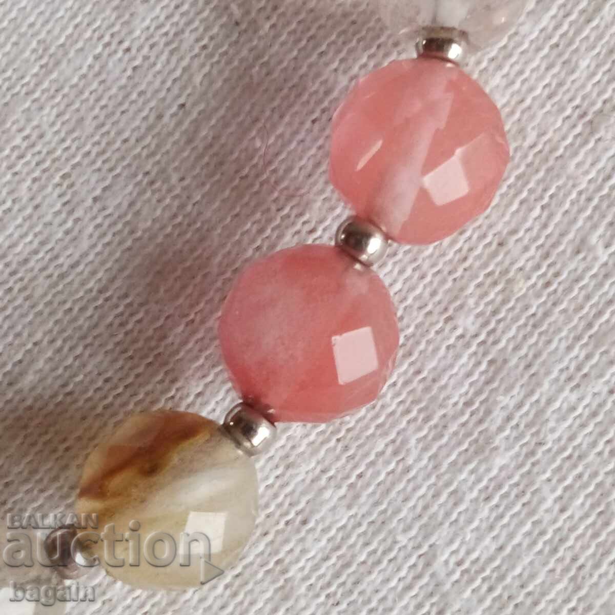 Silver necklace with natural stones - 5