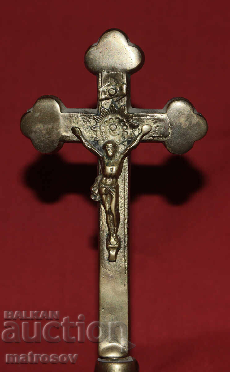 Brass table cross, crucifix - 5