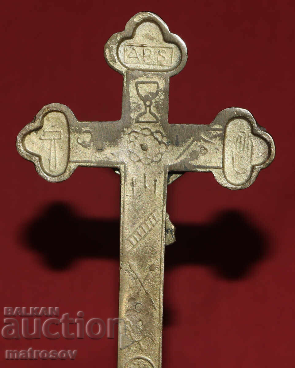 Brass table cross, crucifix - 7