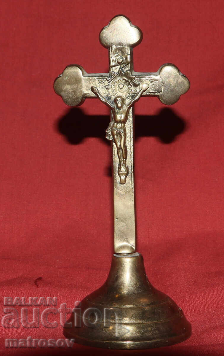 Brass table cross, crucifix