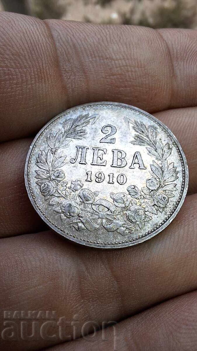 2 Leva 1910 Year EXCELLENT - 5 2 Leva 1910 Year EXCELLENT - 5
