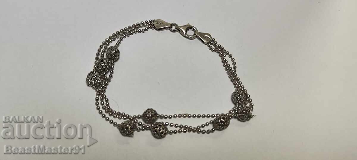 Δημοπρασία Όμορφη ασημένια βραχιόλι, 18εκ, 5.6 γρ, σφραγίδες