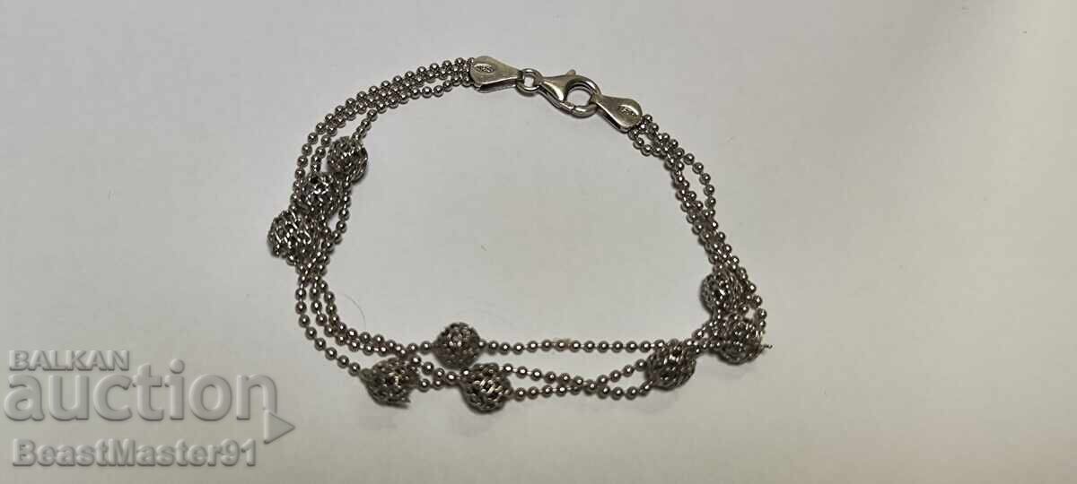 Όμορφη ασημένια βραχιόλι, 18εκ, 5.6 γρ, σφραγίδες