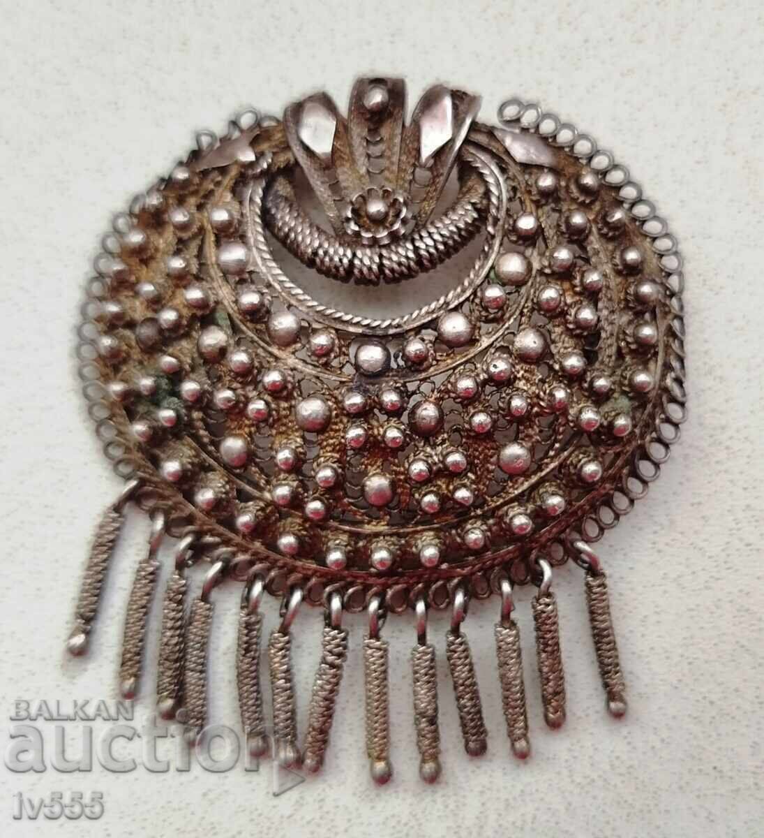 VÂND BROȘĂ VECHE RARĂ DIN ARGINT FILIGRAN PENTRU BIJUTERII