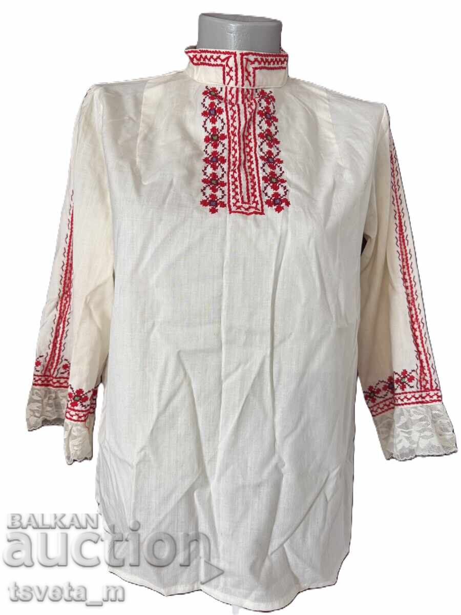 Women's cotton shirt with embroidery, folk costume