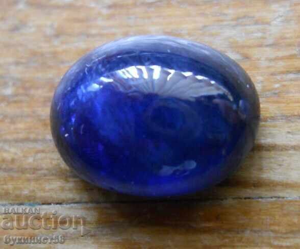 Cabochon-cut semi-precious stone - blue tourmaline - 10 ct with price 25.00 BGN | € 12.78