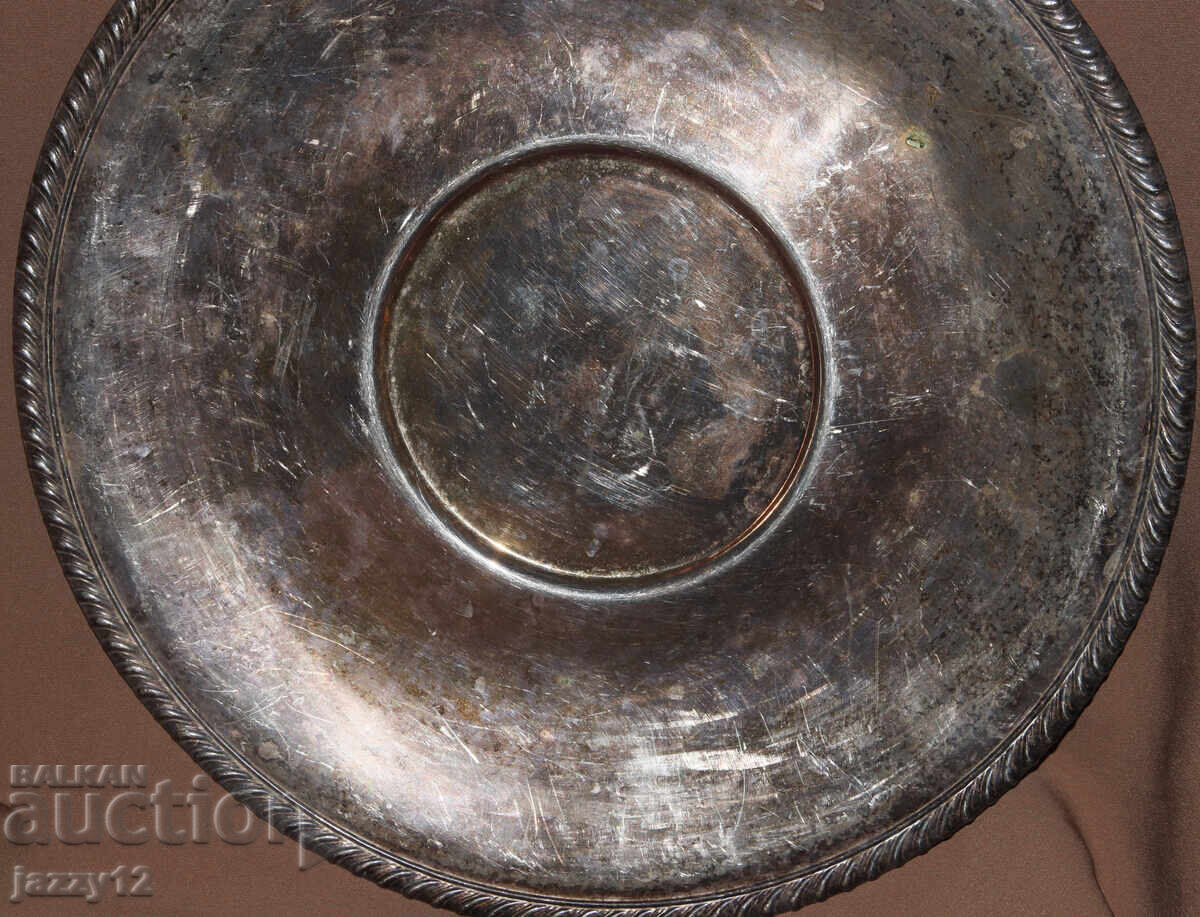 Old silver-plated tray / serving dish - 5