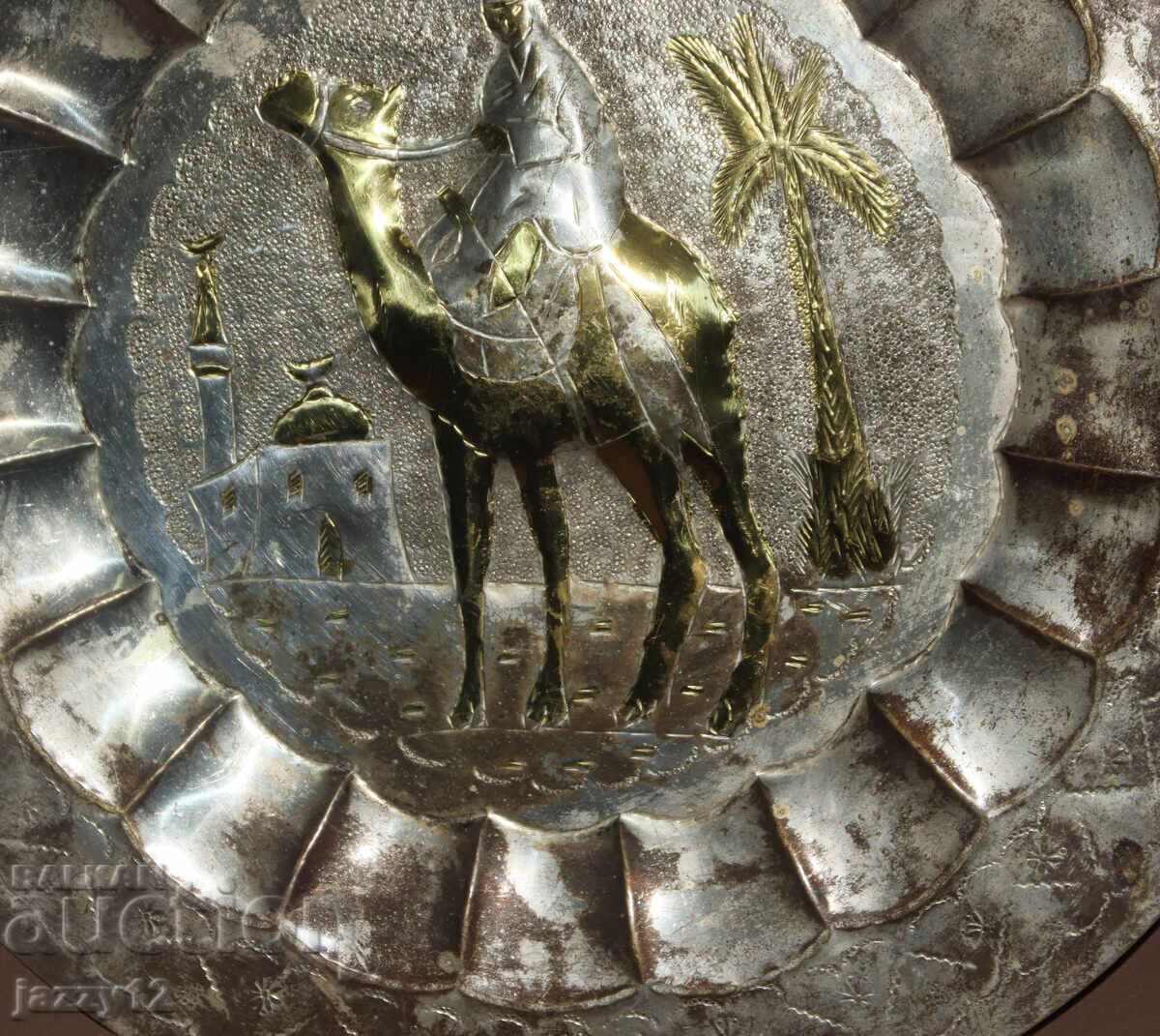 Delivery of Metal plate panel tray wall decoration Arabic motifs