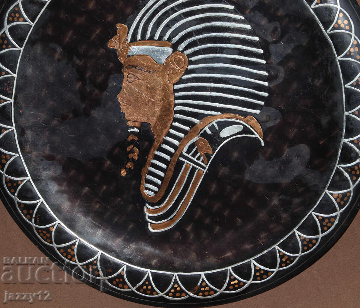 Доставка на Метална чиния пано поднос стенна украса египетски мотиви