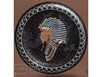 Farfurie metalică panou tavă decorațiune de perete motive egiptene