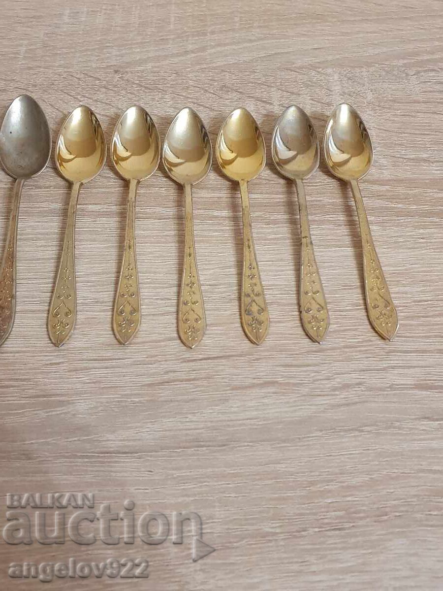 Auction 7 gold-plated coffee spoons!!! Auction 7 gold-plated coffee spoons!!!