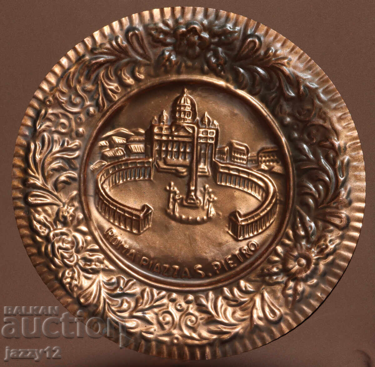 Медно пано чиния стенна украса Рим, площад Св. Петър