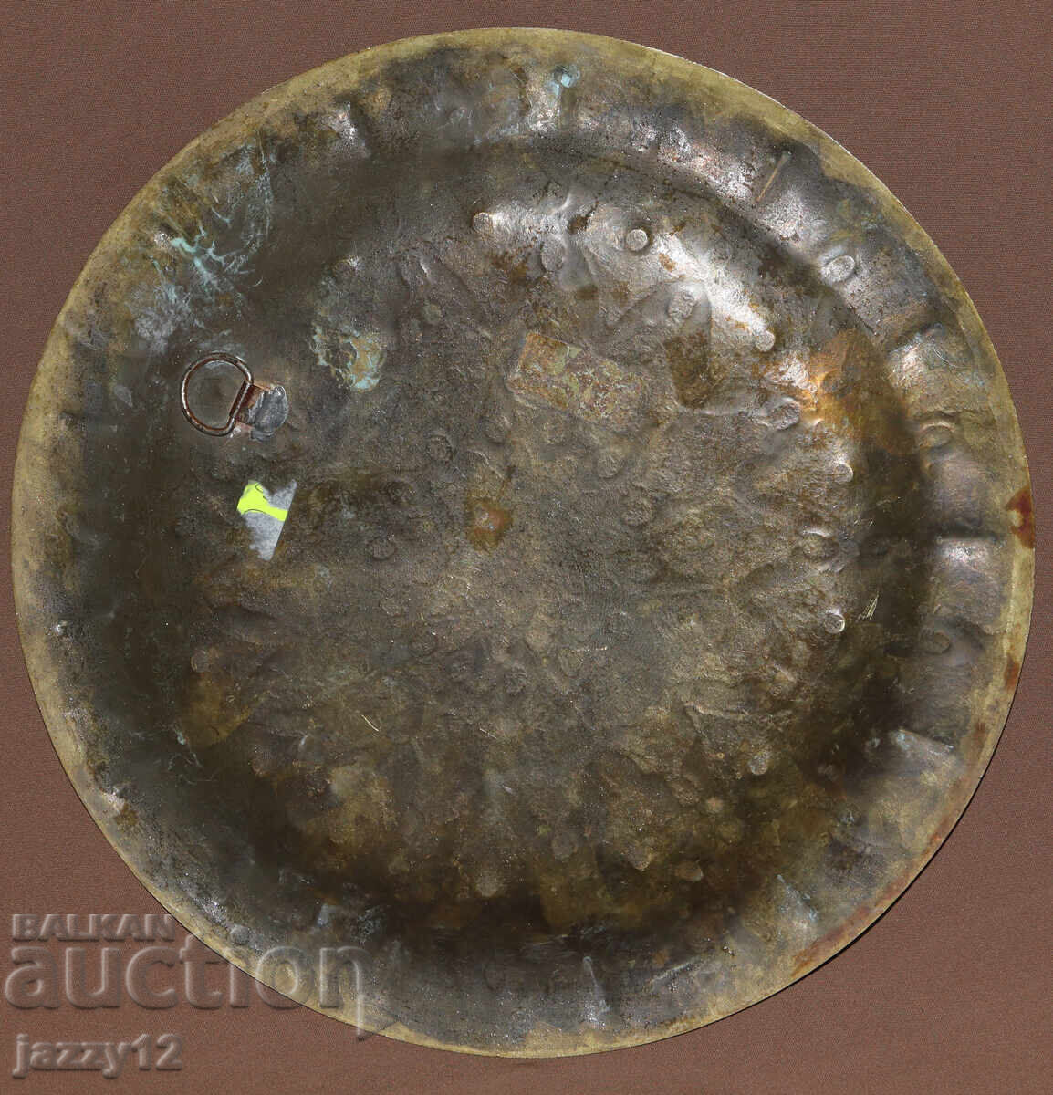 Old brass plate wall decor Islamic motifs - 7