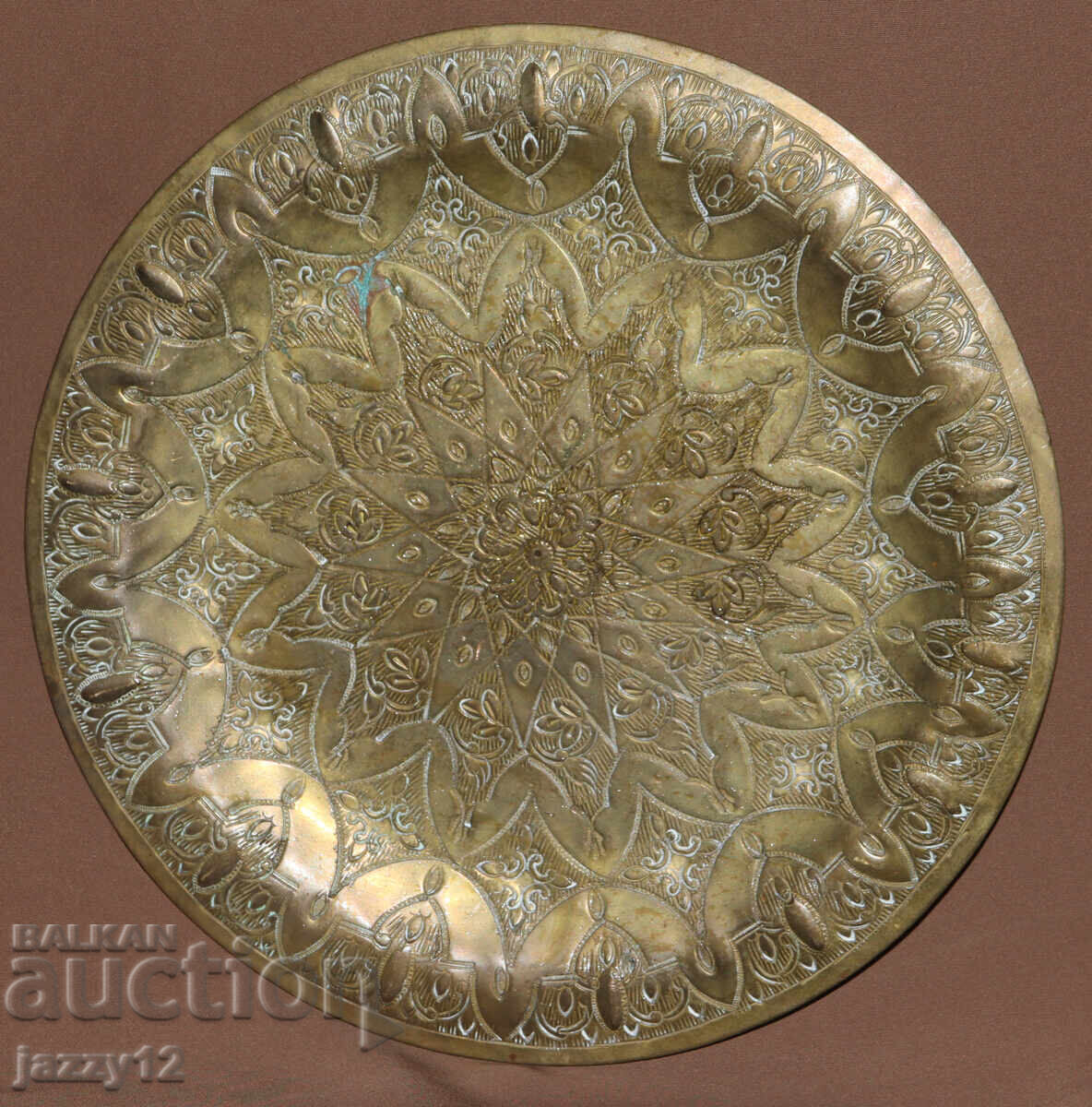 Old brass plate wall decor Islamic motifs