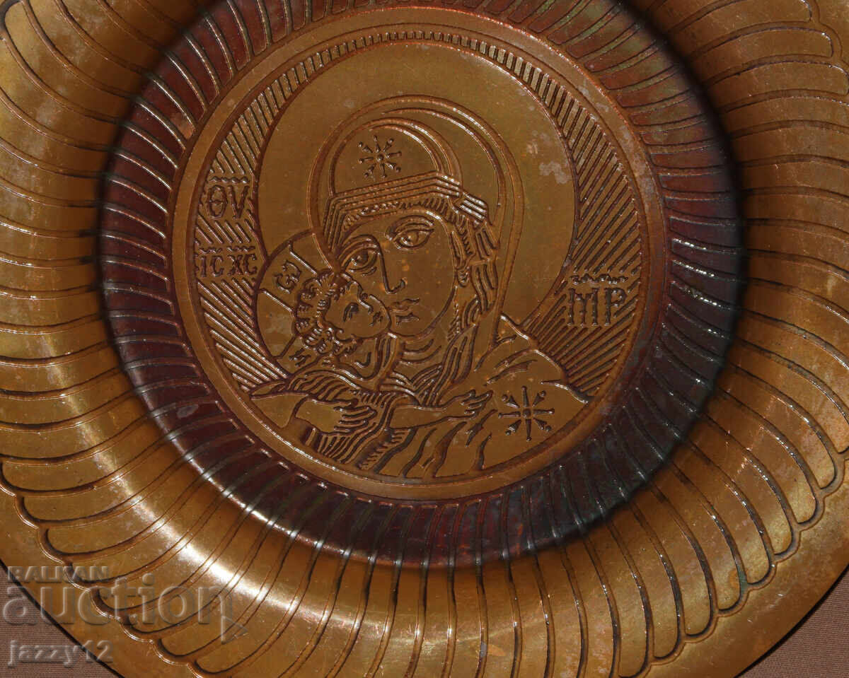 Copper plate wall decoration, Virgin Mary with the Infant - 5
