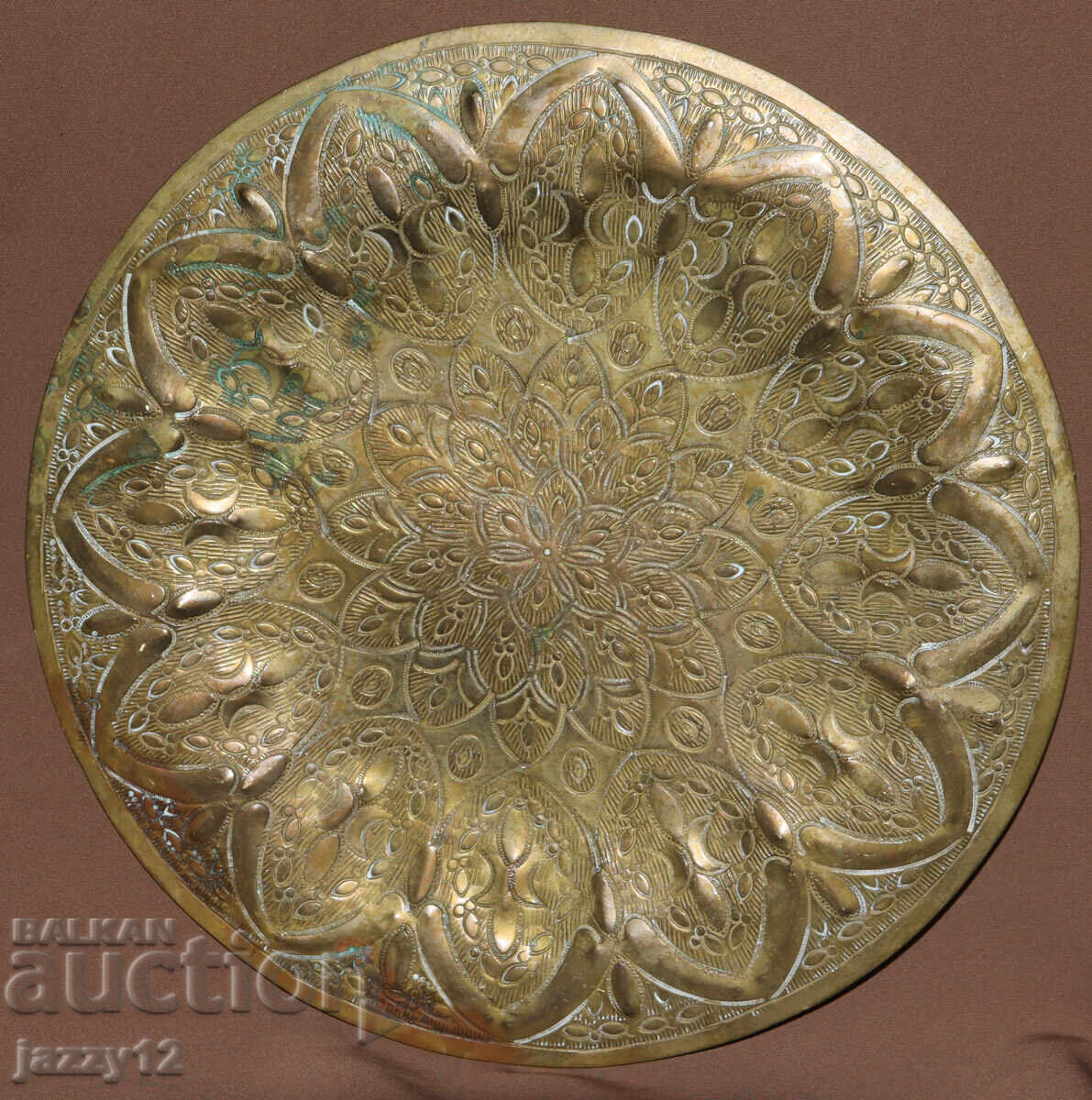 Old brass plate tray wall decoration Islamic motifs with price 180.00 BGN | € 92.03