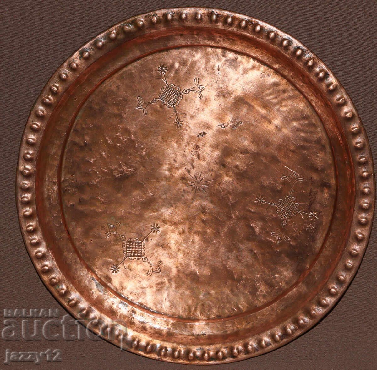 Δημοπρασία Παλιός χειροποίητος χάλκινος δίσκος ταψί