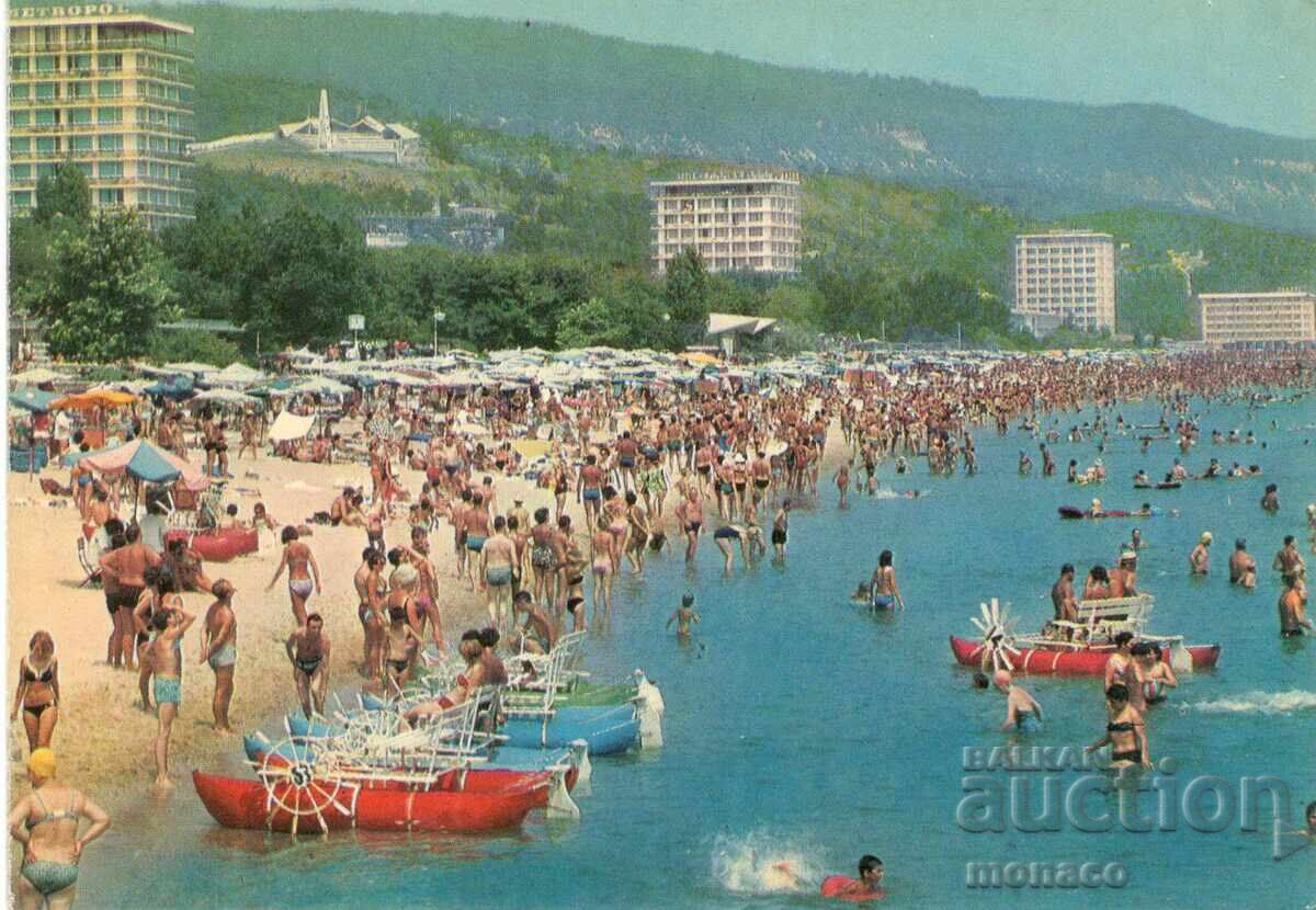 Παλιά καρτ ποστάλ - Χρυσή Ακτή, Η παραλία