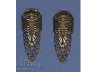 Pereche de ornamente metalice vechi pentru păr, agrafe