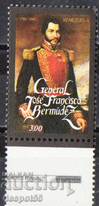 1982. Βενεζουέλα. Στρατηγός Χοσέ Φρανσίσκο Μπερμούδες, πολιτικός 1982. Βενεζουέλα. Στρατηγός Χοσέ Φρανσίσκο Μπερμούδες, πολιτικός