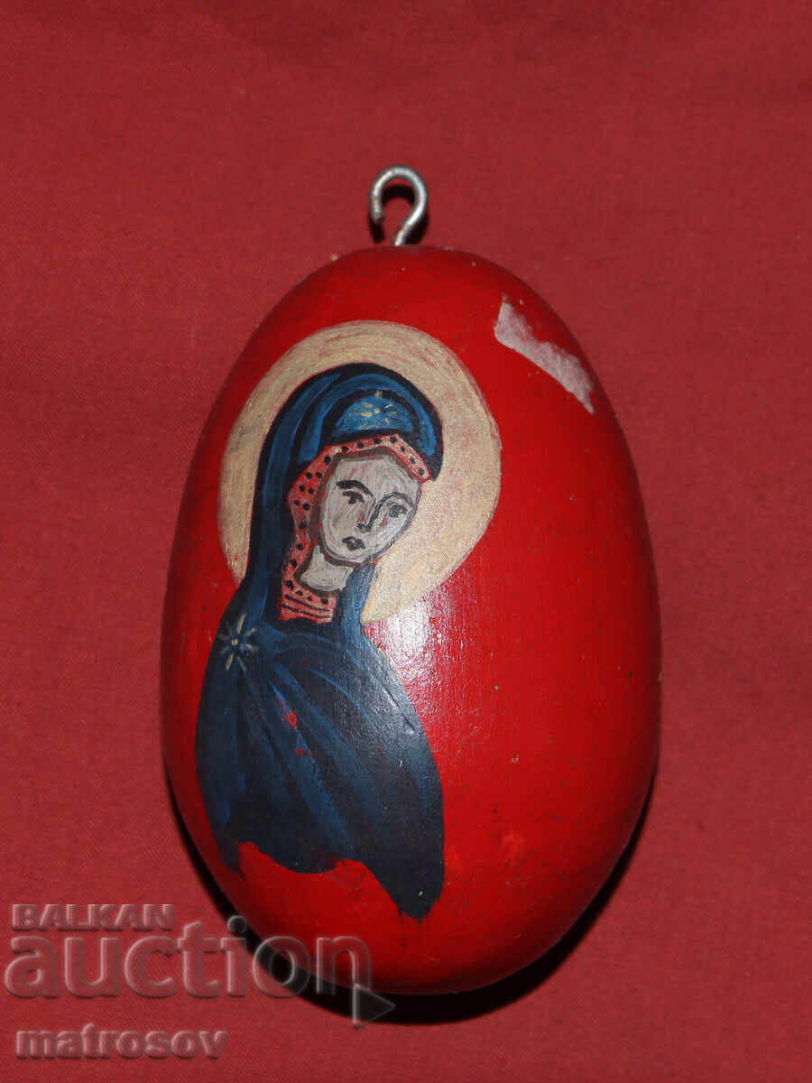 Hand-painted wooden egg icon